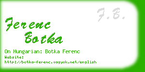 ferenc botka business card